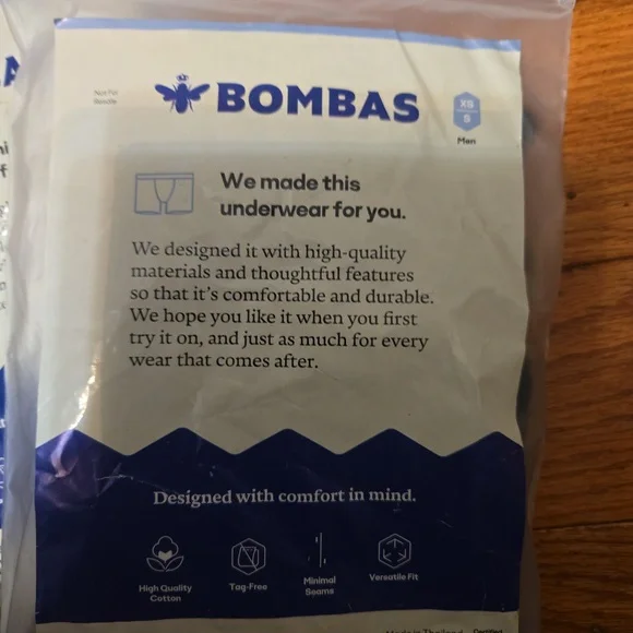 (30)Bombas Men's Underwear 3 Pair All Are Black - Picture 2 of 3